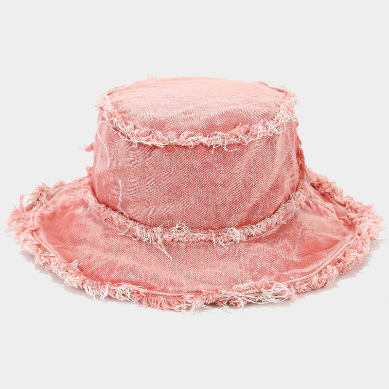 Frayed Denim Bucket Hat Cole Hampton