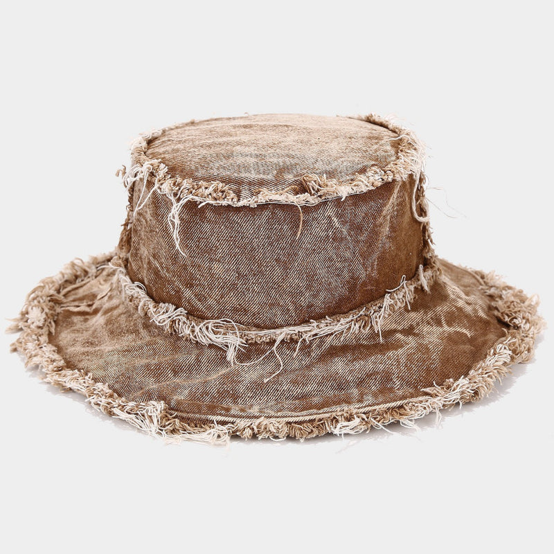 Frayed Denim Bucket Hat Cole Hampton