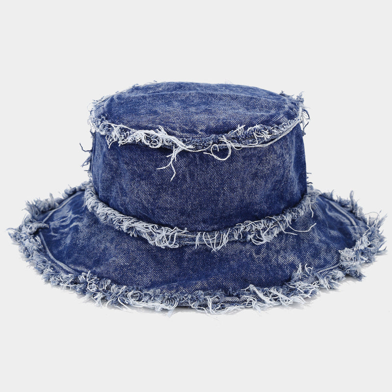 Frayed Denim Bucket Hat Cole Hampton