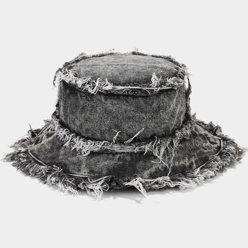 Frayed Denim Bucket Hat Cole Hampton