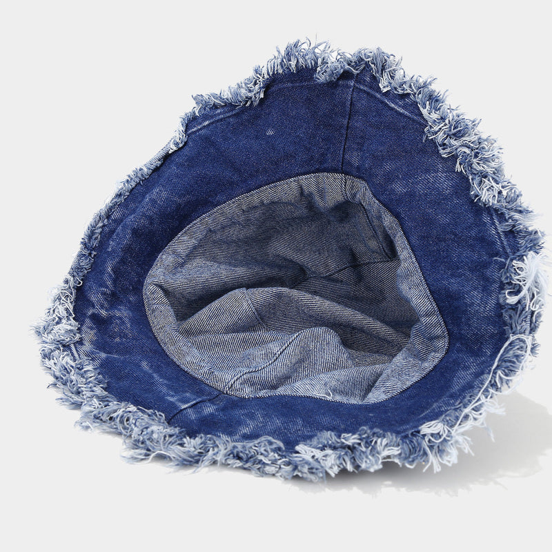 Frayed Denim Bucket Hat Cole Hampton