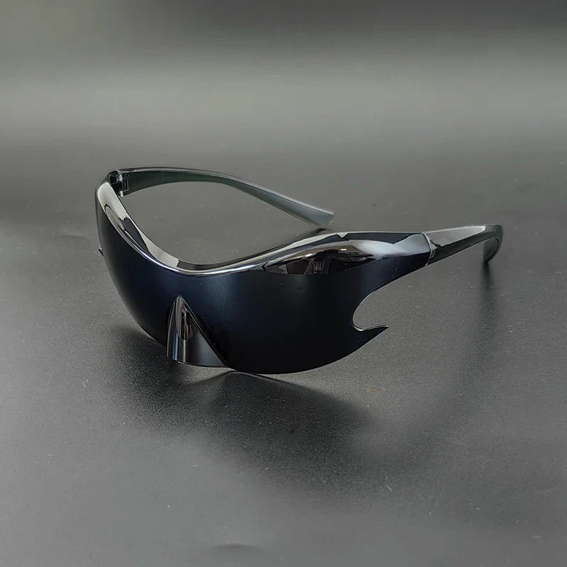 Futuristic Shield Sunglasses with Reflective Finish Cole Hampton