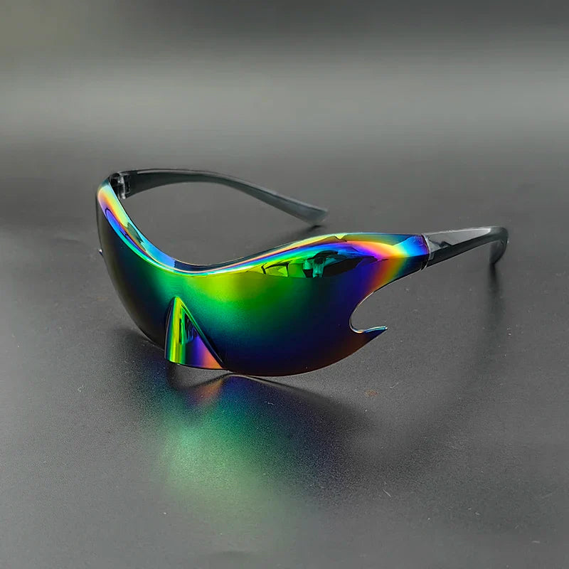 Futuristic Shield Sunglasses with Reflective Finish Cole Hampton