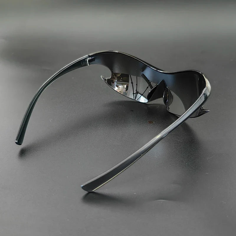 Futuristic Shield Sunglasses with Reflective Finish Cole Hampton
