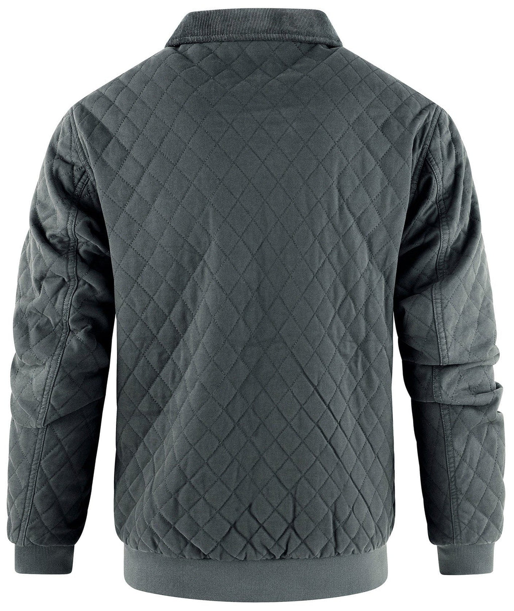 Diamond Quilt Jacket – Men's Quilted Bomber Jacket – Corduroy Collar Cole Hampton