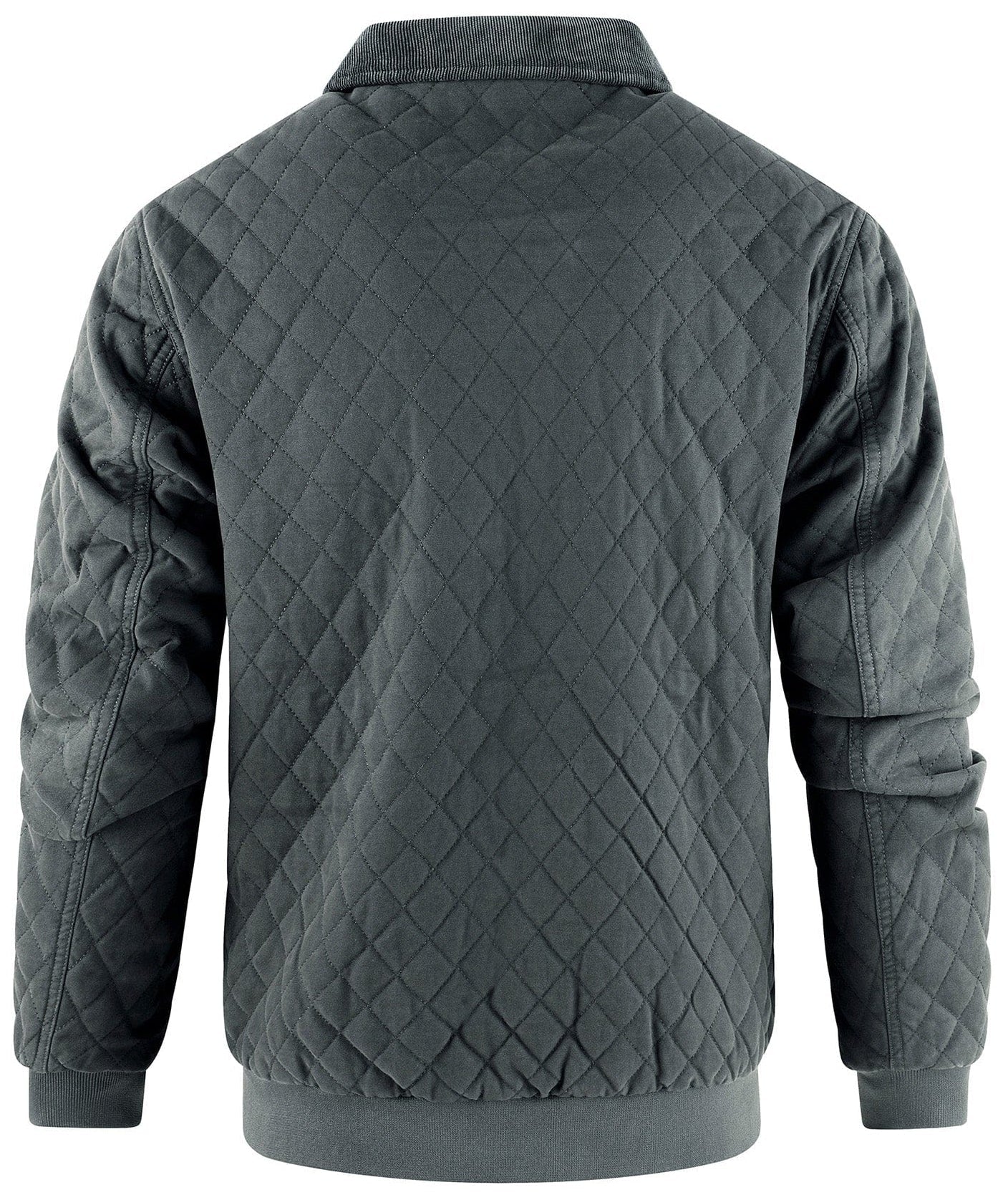 Diamond Quilt Jacket – Men's Quilted Bomber Jacket – Corduroy Collar Cole Hampton