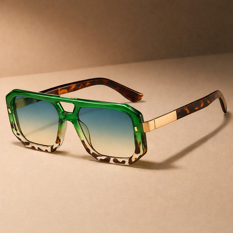 Geometric Frame Sunglasses with Double Bridge Cole Hampton