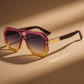 Geometric Frame Sunglasses with Double Bridge Cole Hampton