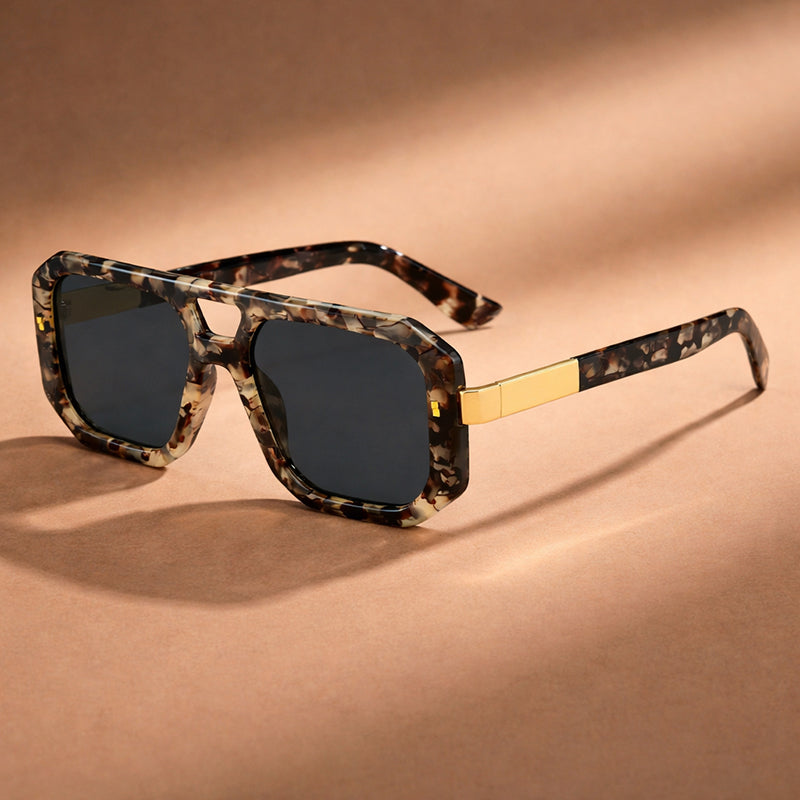 Geometric Frame Sunglasses with Double Bridge Cole Hampton