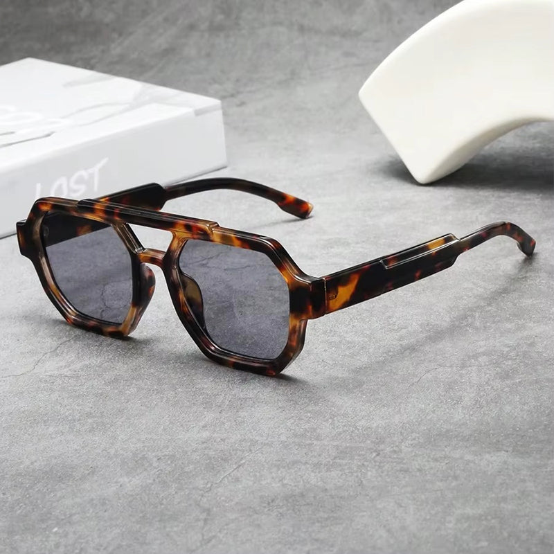 Geometric Navigator Sunglasses with Tinted Lenses Cole Hampton