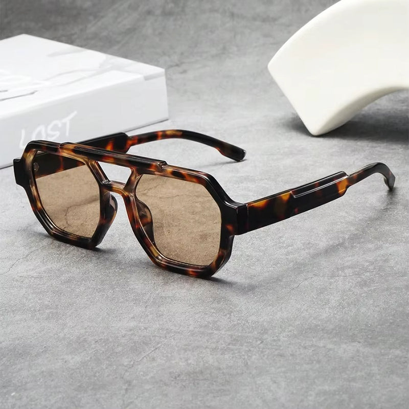 Geometric Navigator Sunglasses with Tinted Lenses Cole Hampton