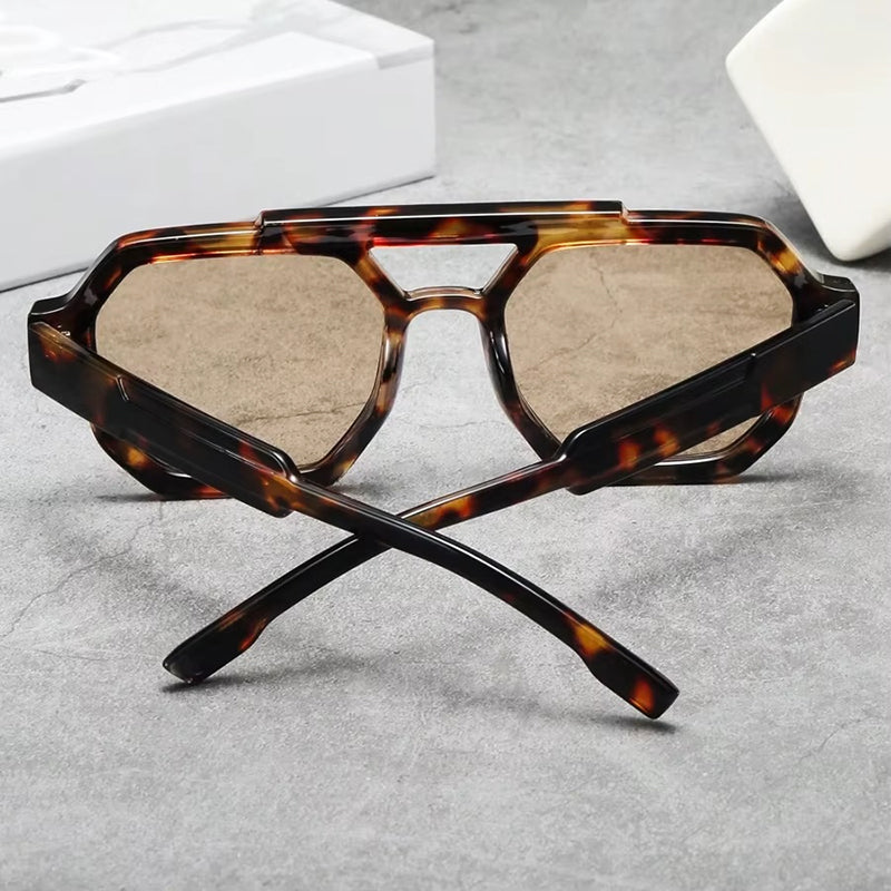 Geometric Navigator Sunglasses with Tinted Lenses Cole Hampton