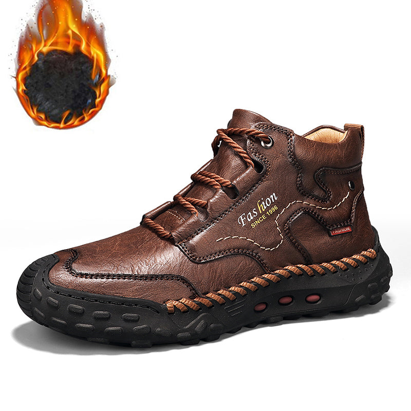 Hand-Stitched Black Ankle Boots for Men – Casual & Comfortable