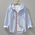 Hooded Cotton Shirt with Zipper Closure Ash & Harbor