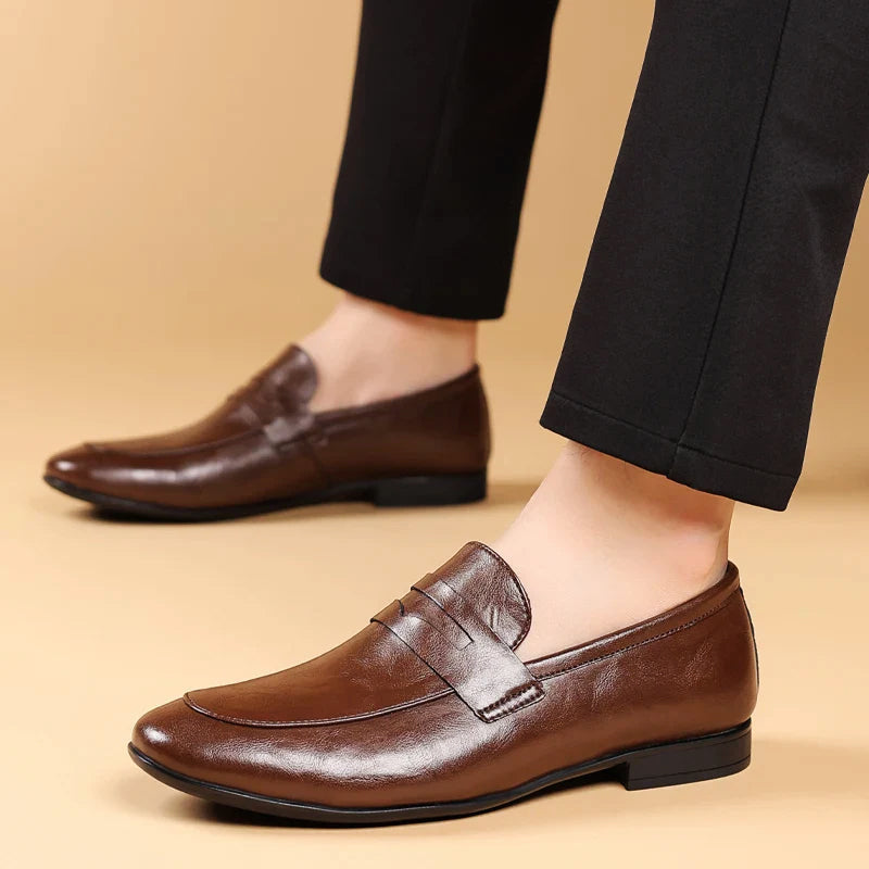 Imperial Handcrafted Leather Dress Loafers Ash & Harbor
