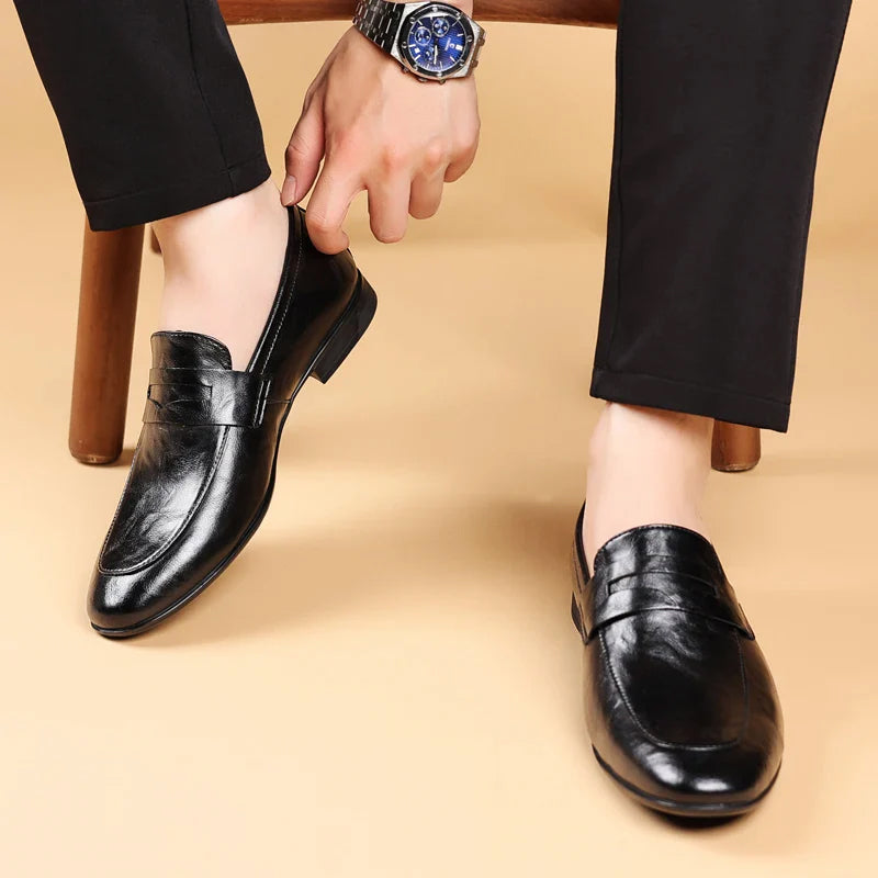 Imperial Handcrafted Leather Dress Loafers Ash & Harbor