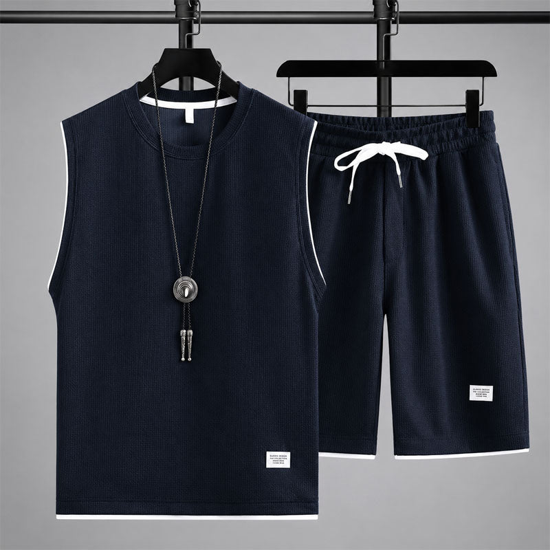 Jaden - Men's Waffle Knit Sleeveless Lounge Set Cole Hampton