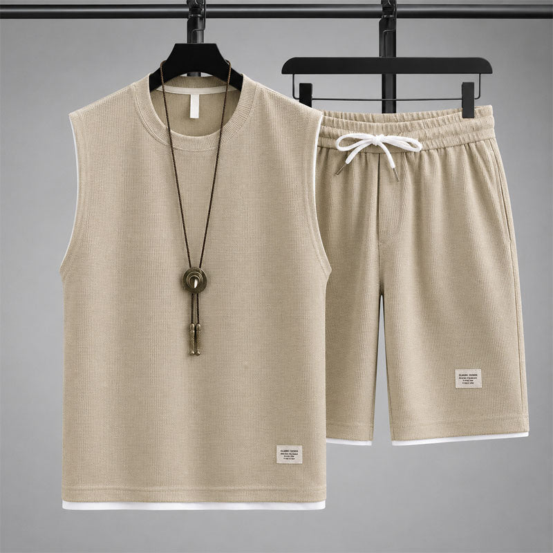 Jaden - Men's Waffle Knit Sleeveless Lounge Set Cole Hampton
