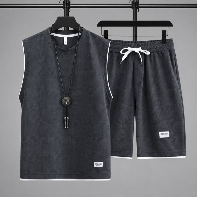 Jaden - Men's Waffle Knit Sleeveless Lounge Set Cole Hampton
