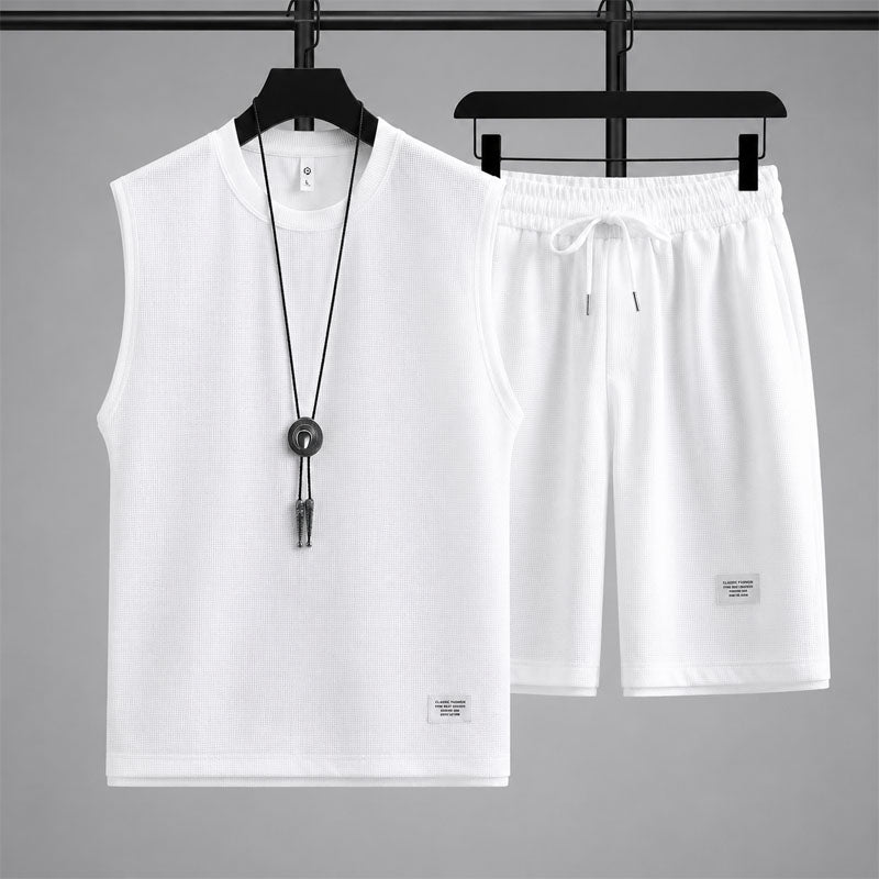 Jaden - Men's Waffle Knit Sleeveless Lounge Set Cole Hampton