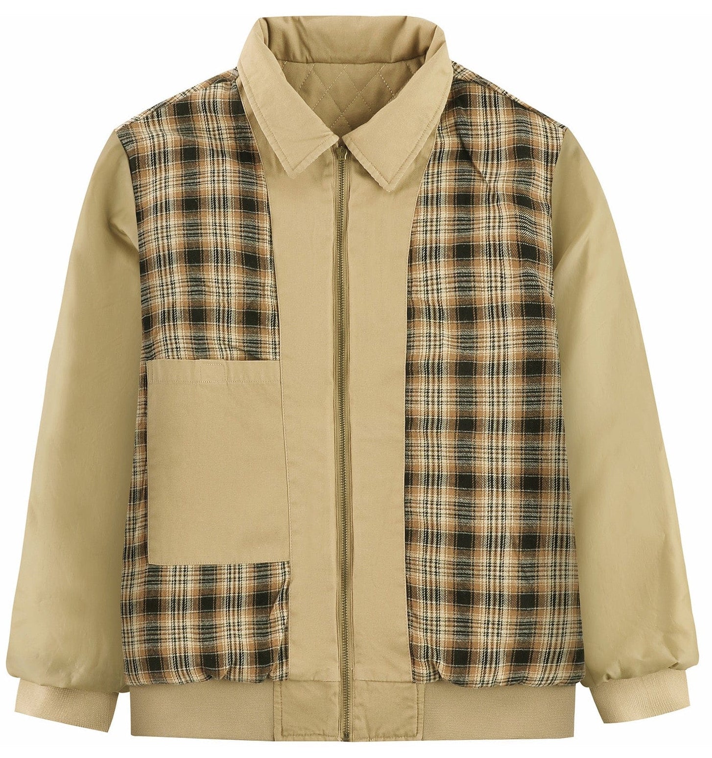 Diamond Quilt Jacket – Men's Quilted Bomber Jacket – Corduroy Collar Cole Hampton