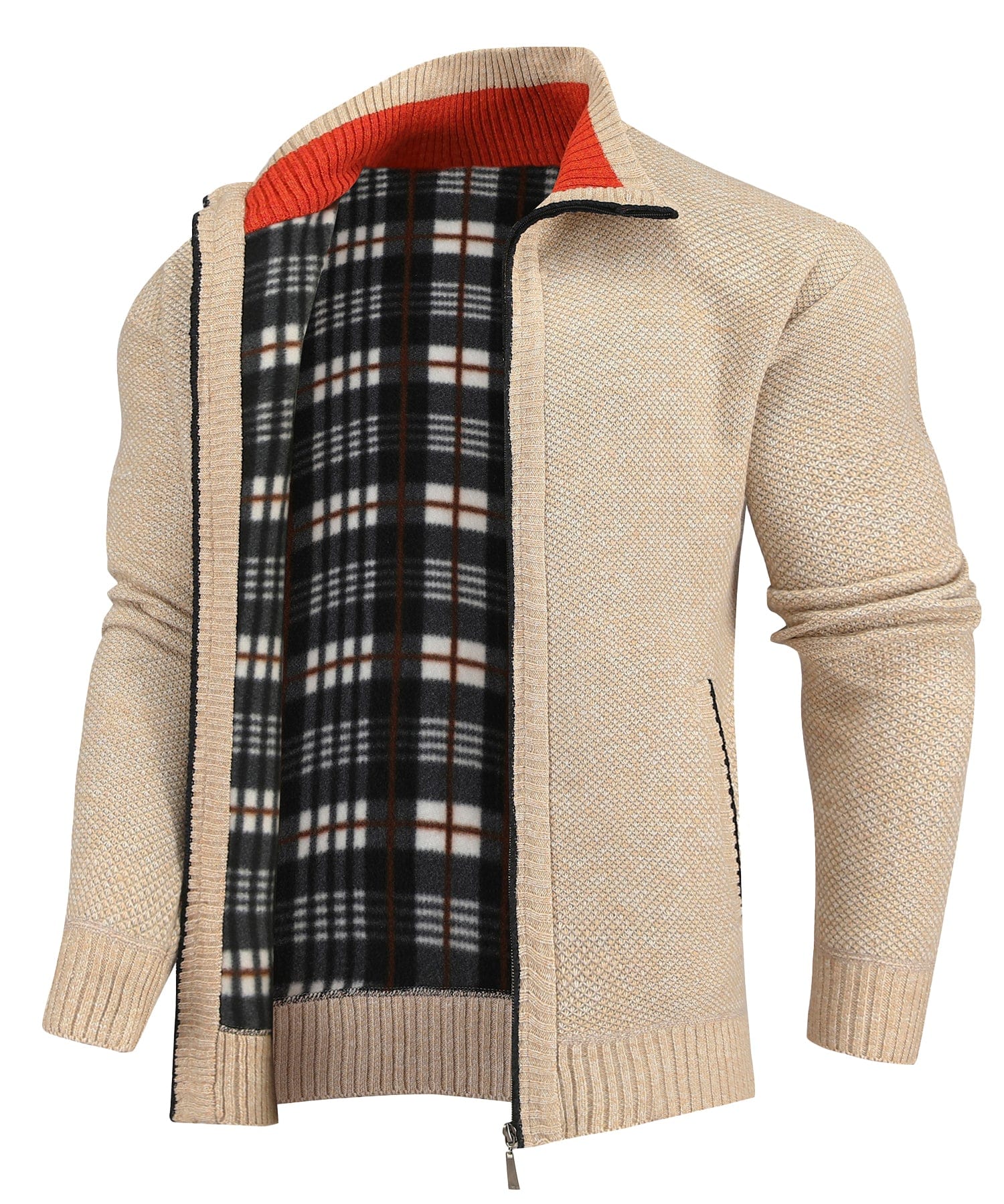 Flannel-Lined Full-Zip Sweater (5 Designs) Cole Hampton