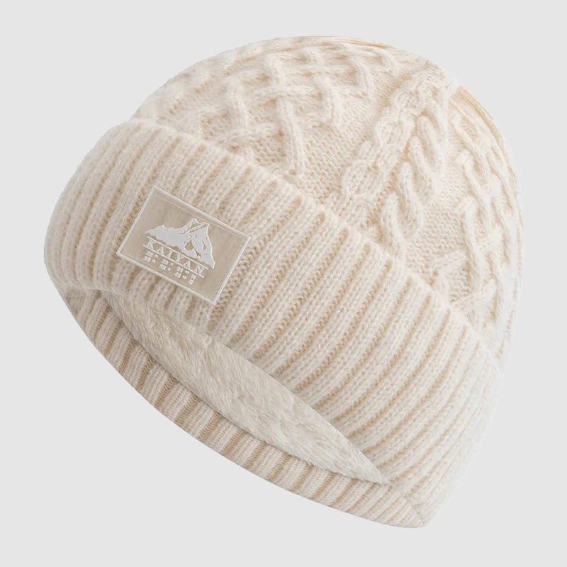 Knitted Beanie with Fold-Over Cuff and Fleece Interior Cole Hampton