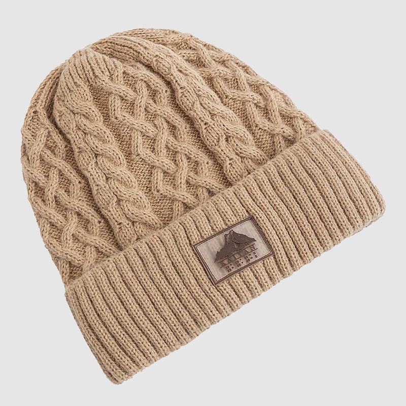 Knitted Beanie with Fold-Over Cuff and Fleece Interior Cole Hampton