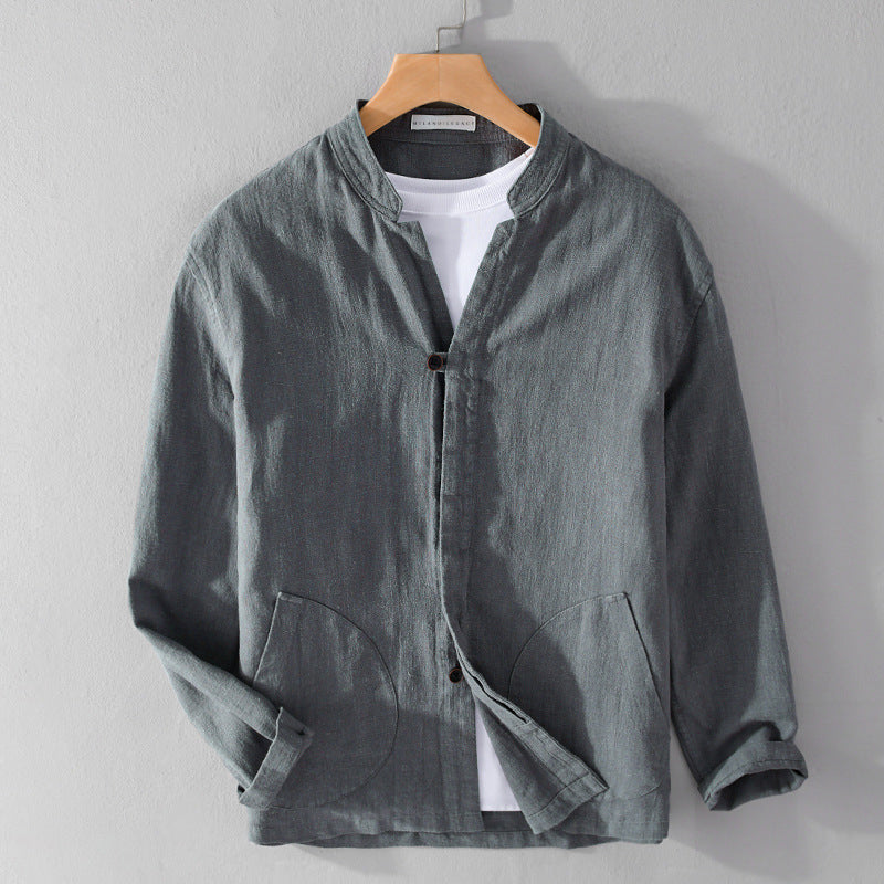 Lorenzo Vitali Breeze Linen Shirt Ash & Harbor