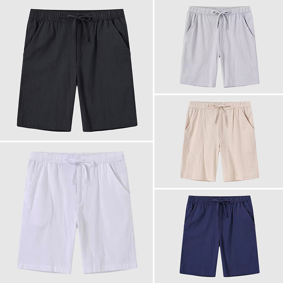 Lorenzo Vitali Cabana Linen Shorts Ash & Harbor
