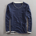 Lorenzo Vitali Cotton V-Neck Long-Sleeve Top Ash & Harbor