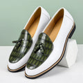Lorenzo Vitali Croc-Embossed Tassel Loafers Ash & Harbor