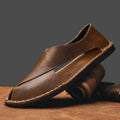 Lorenzo Vitali Cross Front Leather Sandals Ash & Harbor