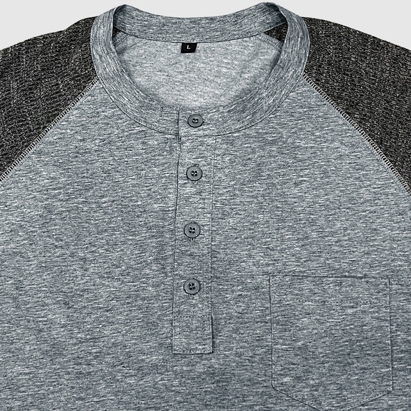 Lorenzo Vitali Dual Tone Henley Shirt Ash & Harbor