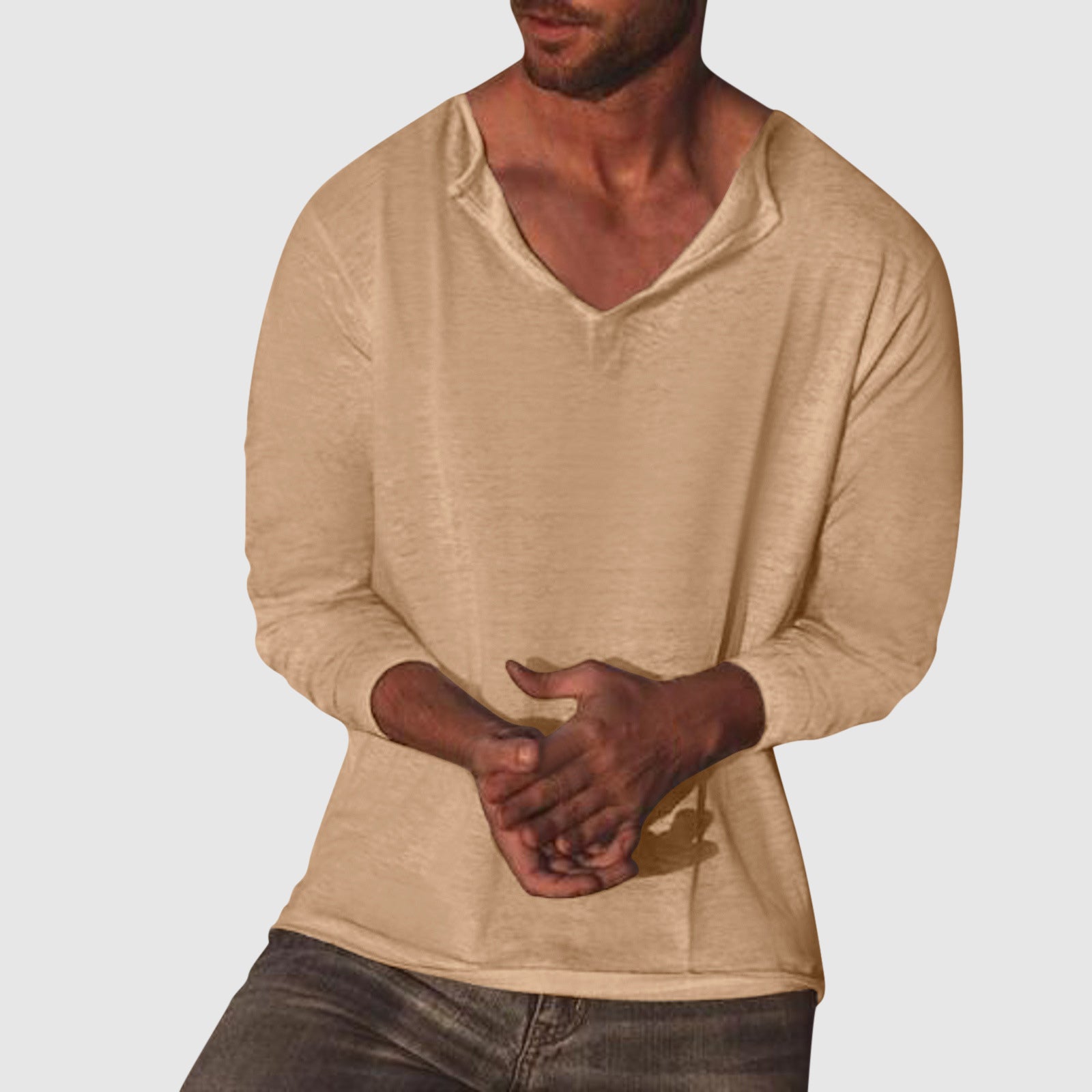 Lorenzo Vitali Essential V-Neck Shirt Ash & Harbor