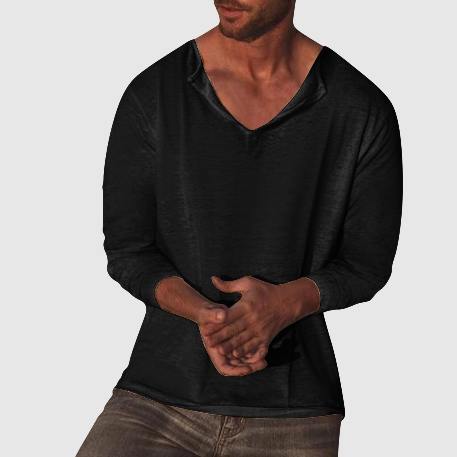 Lorenzo Vitali Essential V-Neck Shirt Ash & Harbor
