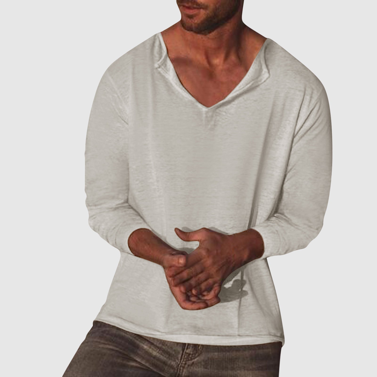 Lorenzo Vitali Essential V-Neck Shirt Ash & Harbor