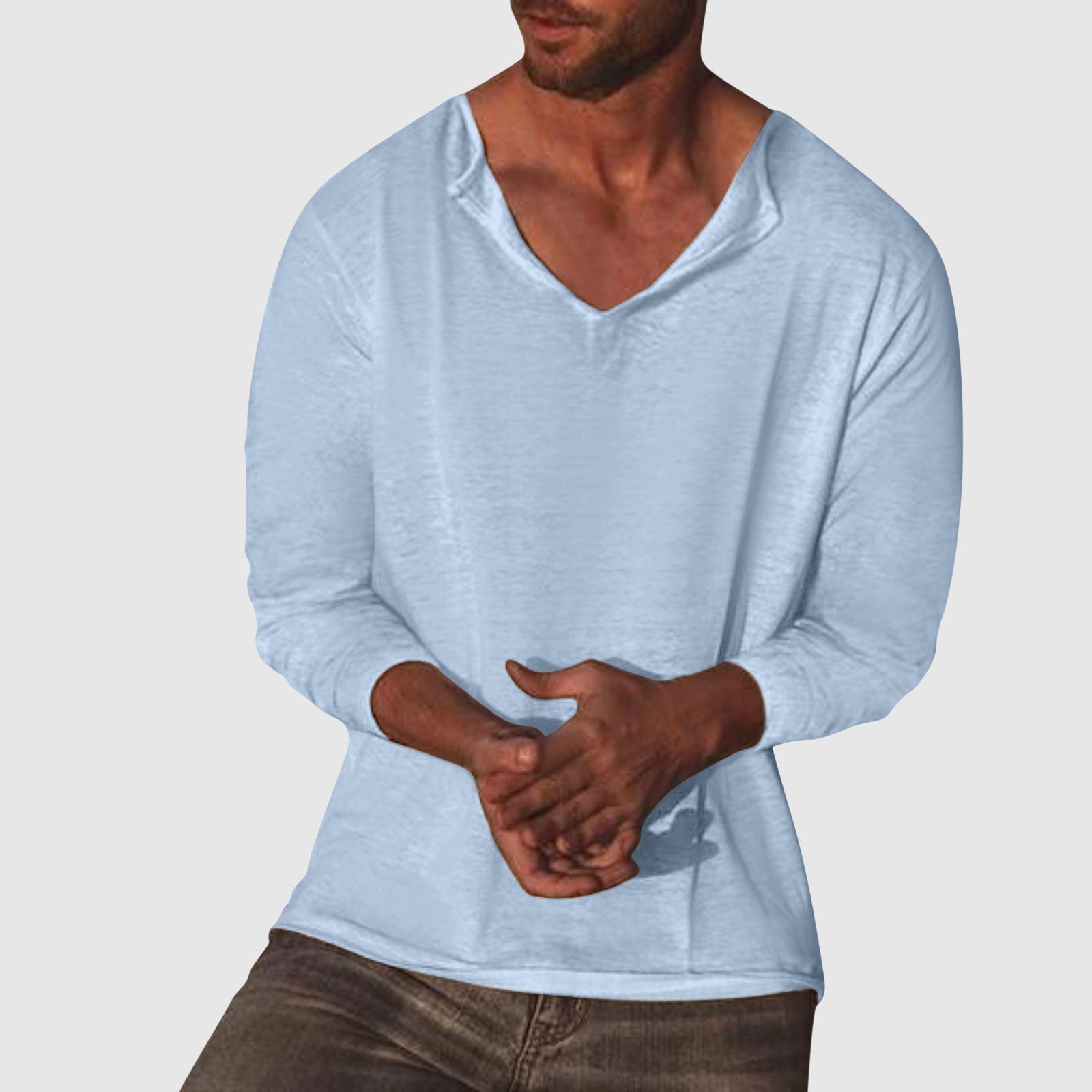 Lorenzo Vitali Essential V-Neck Shirt Ash & Harbor