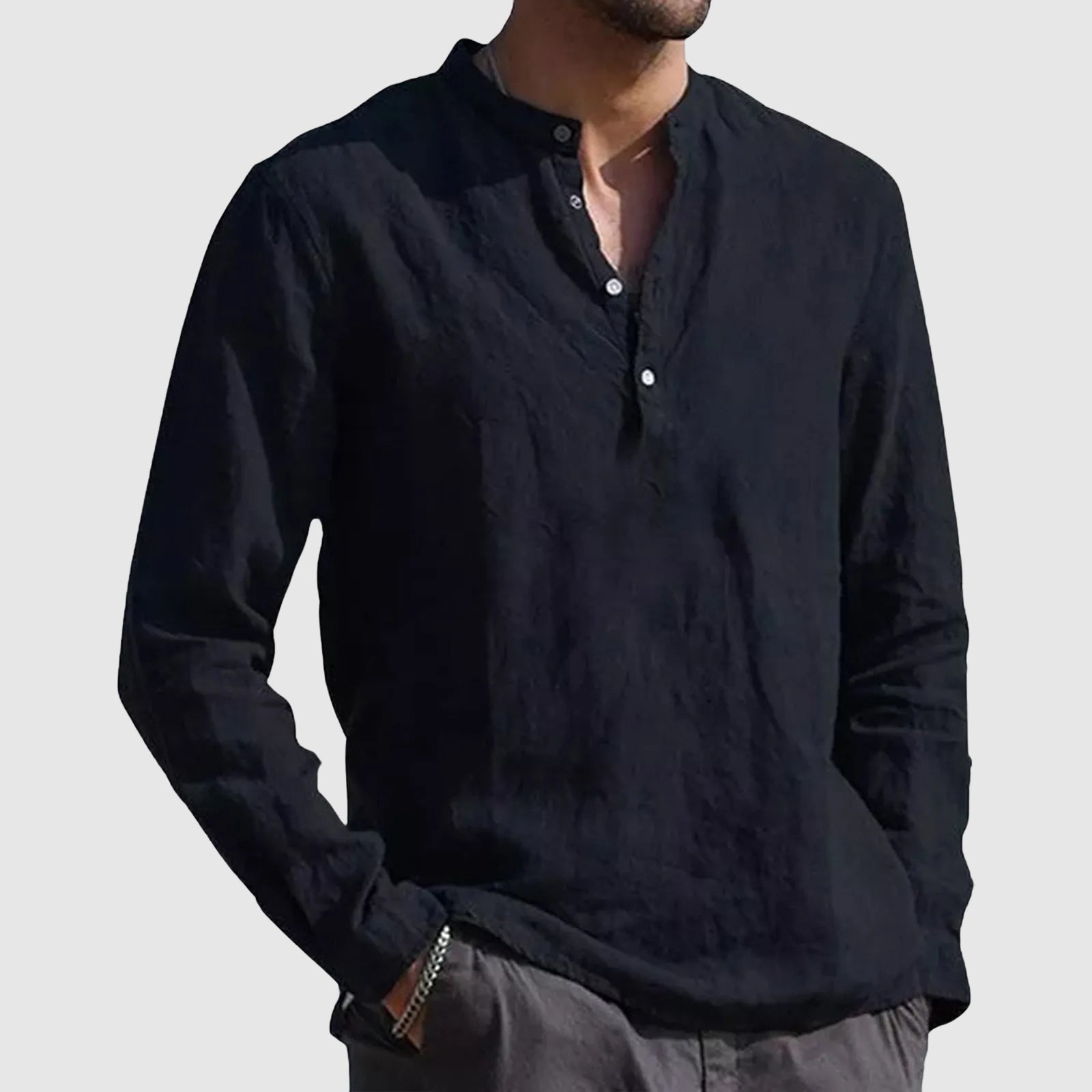 Lorenzo Vitali Nomad Linen Shirt Ash & Harbor