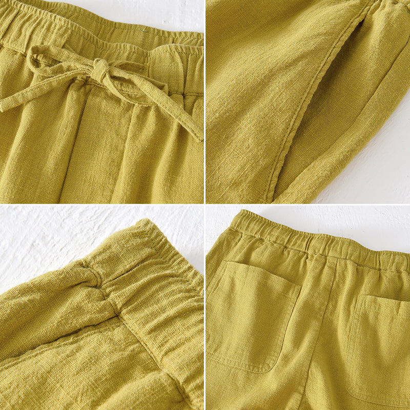 Lorenzo Vitali Ocean Breeze Linen Shorts Ash & Harbor