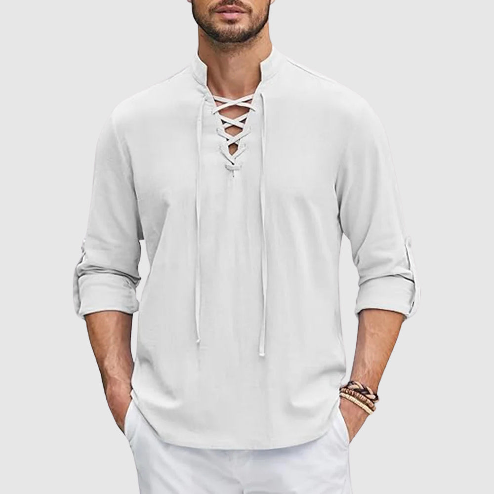 Lorenzo Vitali Valor Linen Shirt Ash & Harbor