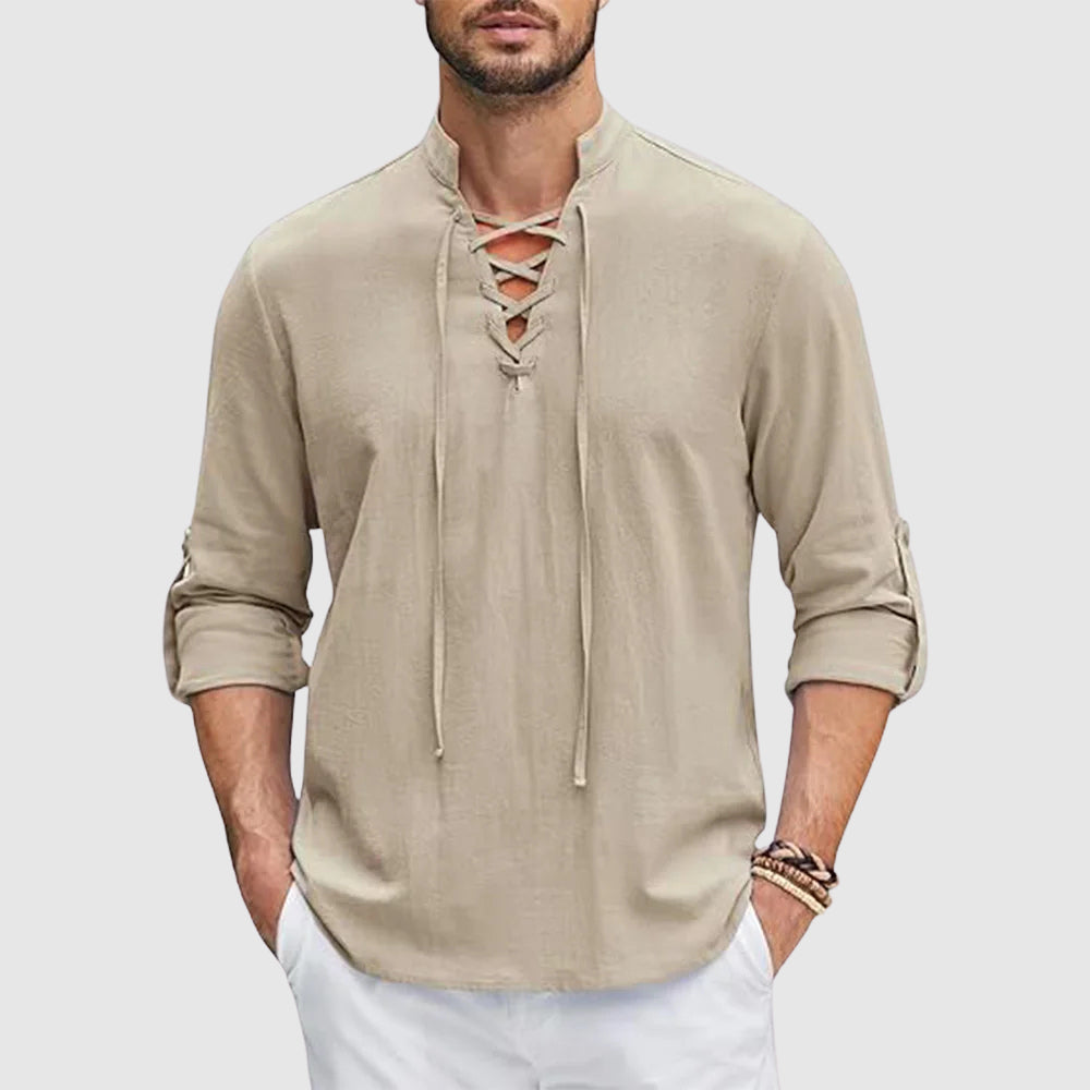 Lorenzo Vitali Valor Linen Shirt Ash & Harbor