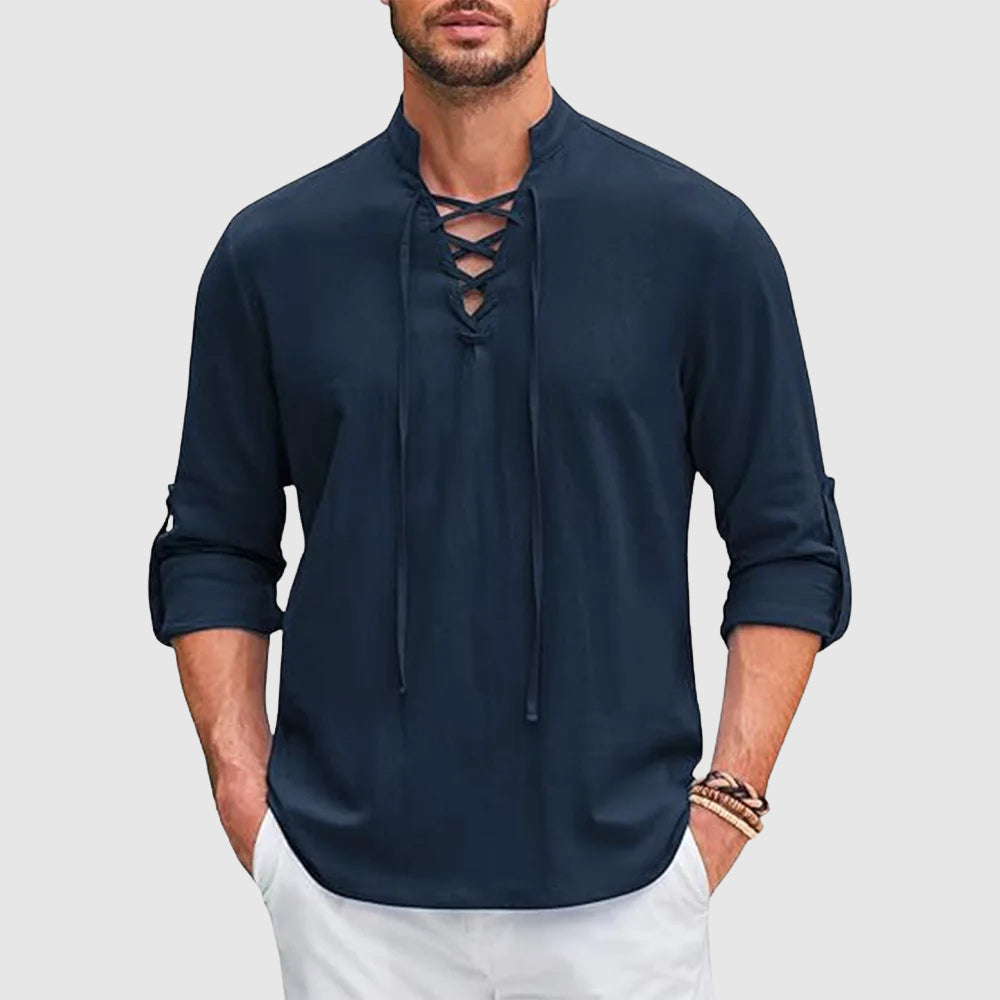 Lorenzo Vitali Valor Linen Shirt Ash & Harbor