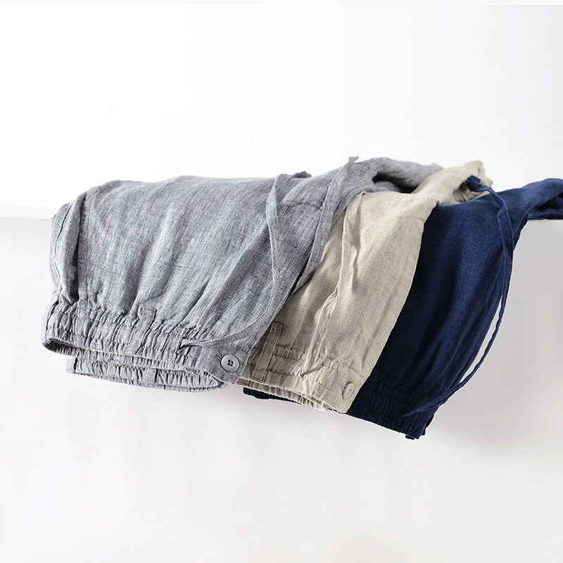 Lorenzo Vitali Lusso Linen Shorts Ash & Harbor