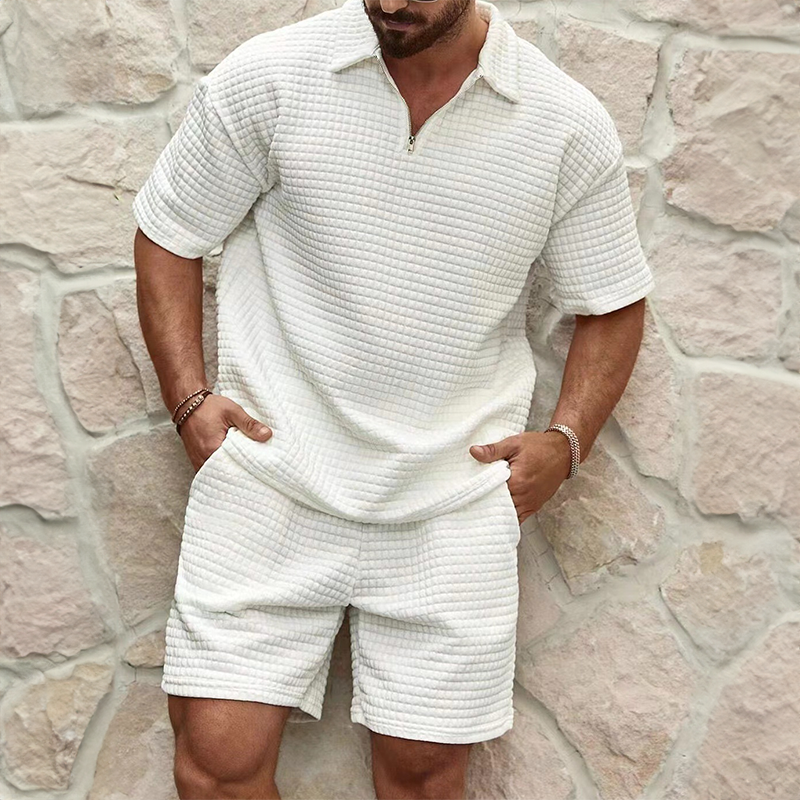 Gerald | Men's Half-Zip Polo & Shorts Summer Set Cole Hampton