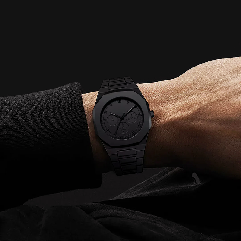 Men’s All-Black Chronograph Watch with Matte Finish Cole Hampton