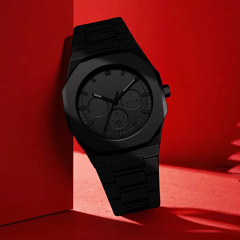 Men’s All-Black Chronograph Watch with Matte Finish Cole Hampton