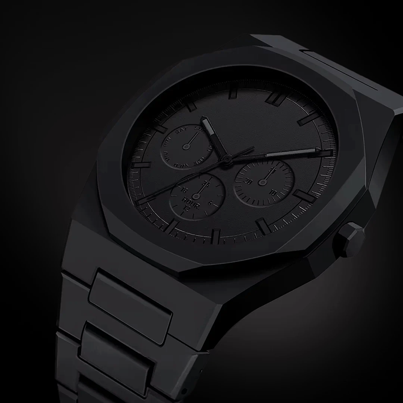 Men’s All-Black Chronograph Watch with Matte Finish Cole Hampton