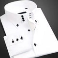 Men’s Button-Up Dress Shirt with Contrast Buttons Ash & Harbor