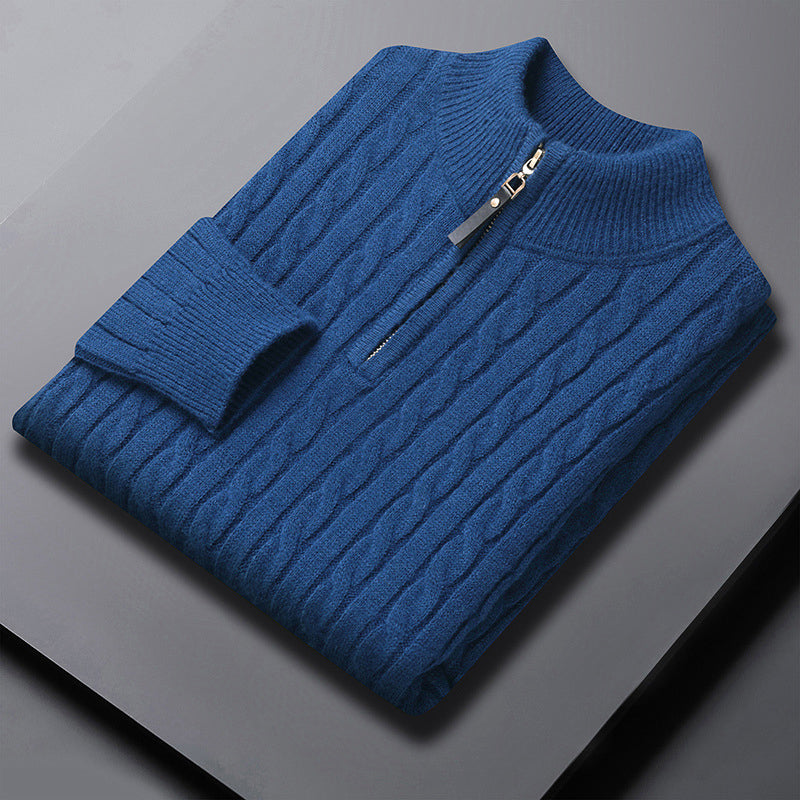 Men’s Cable Knit Quarter-Zip Sweater Ash & Harbor